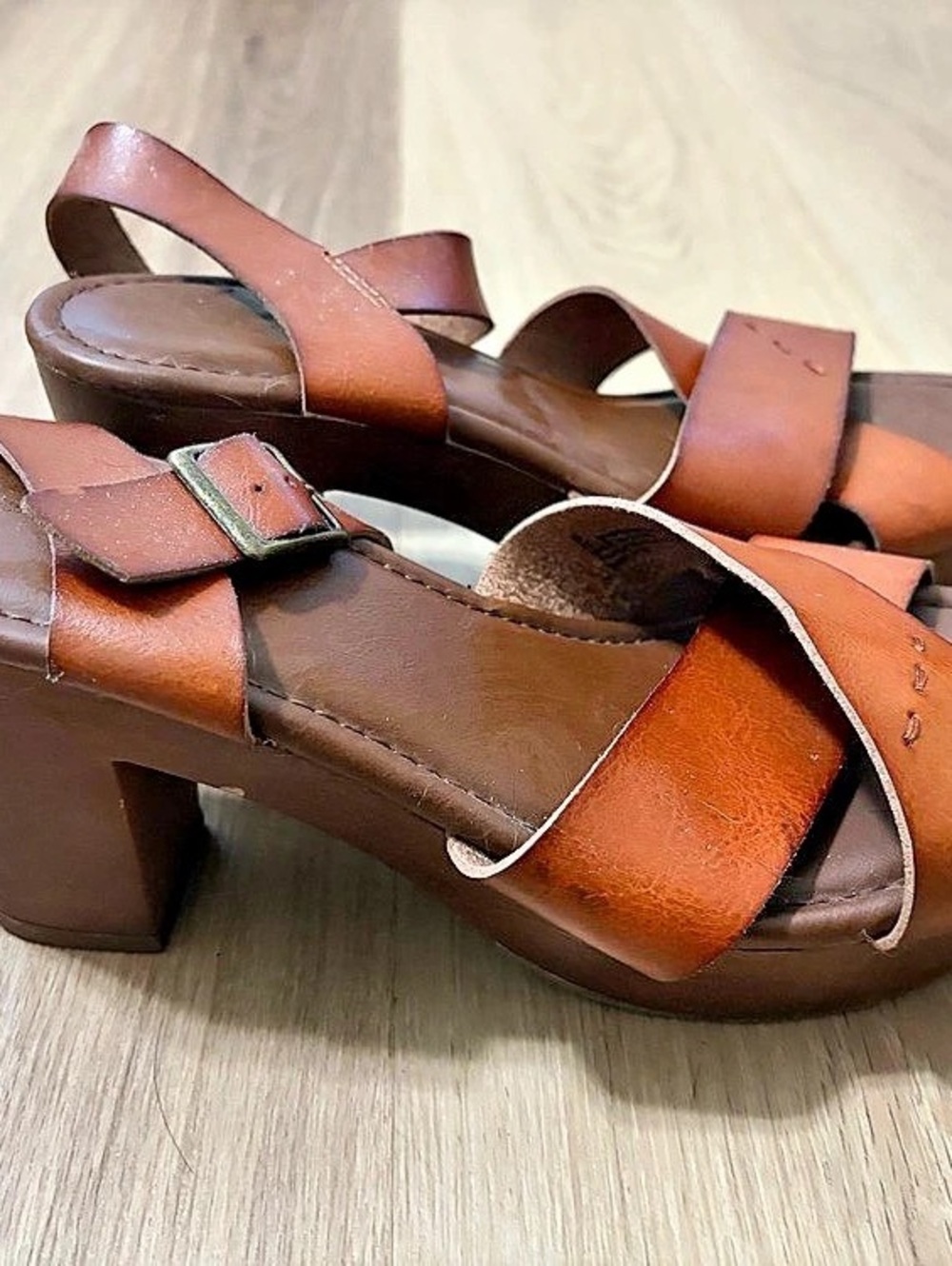 Brown Strappy Heeled Sandals